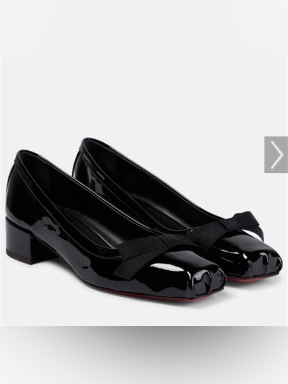 Christian Louboutin/Black Patent Leather Ballet 30mm heels with Bow/NIB! US 7!!
